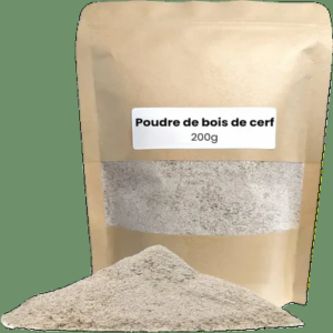 Poudre de bois de cerf 100% naturelle, sachet Doypack 200gr Cernunos