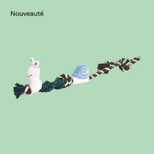 Jouet corde et peluche escargot Doogy, Taille 95 cm, grands chiens