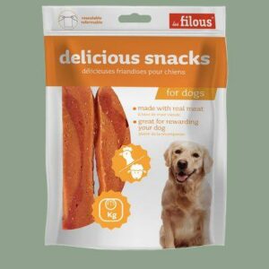 Friandises "Delicious snacks" les Filous, 100gr, filets de poulet et agneau